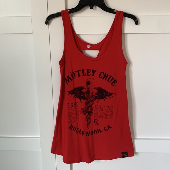COPY - MÖTLEY CRÜE 1989 Hollywood, CA Long Tank Size M with laced back NEW - Picture 2 of 7